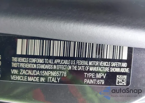 2022 Jeep Renegade Sport 4X4 z USA, uszkodzony, nr VIN ZACNJDA15NPN65778